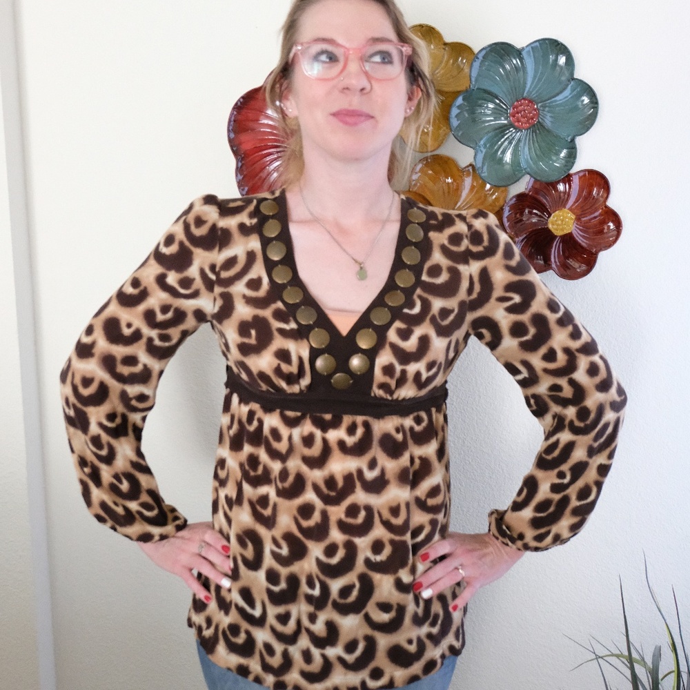 Michael Kors Cheetah Print blouse